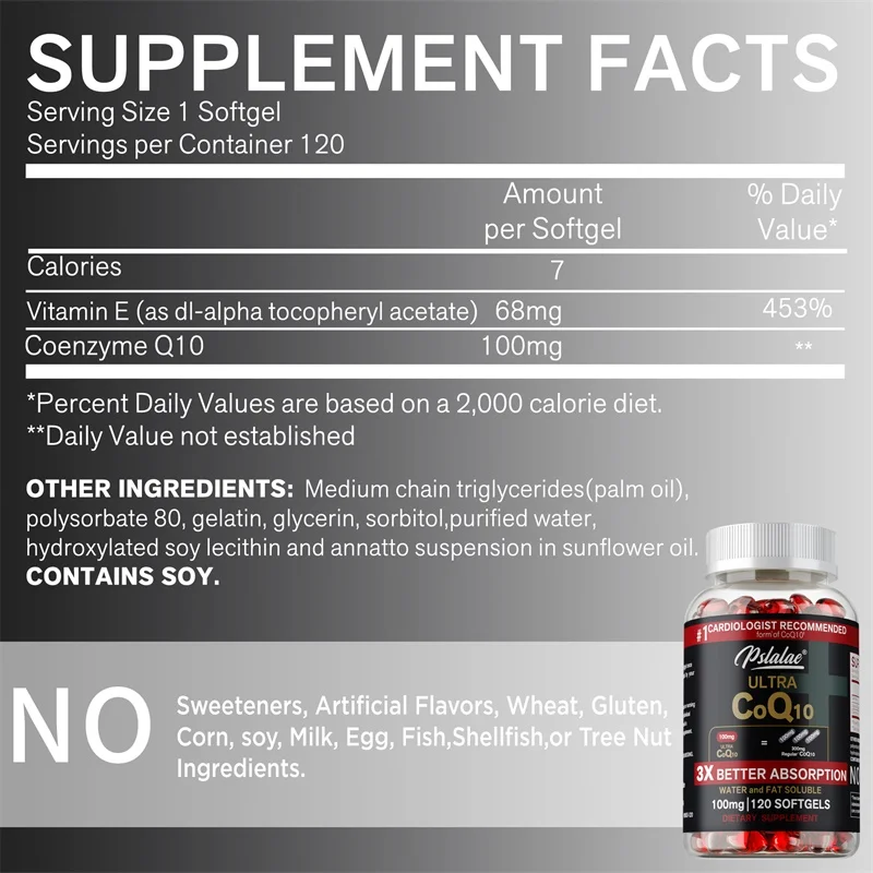 120 Coenzyme Q10 Capsules Prov – обзор и цена Health Wellness Gifts