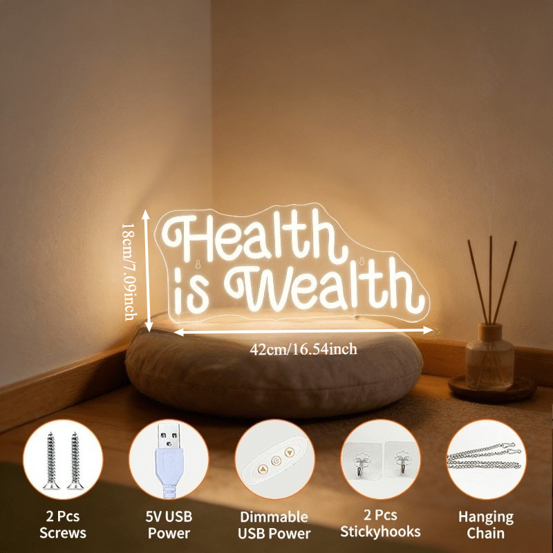 Health is Wealth Neon Sign LED – обзор и цена Health Wellness And Lifestyle